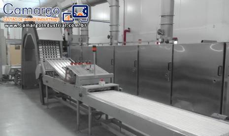 Forno cont�nuo industrial para fabrica��o de casquinha biju wafer Haas